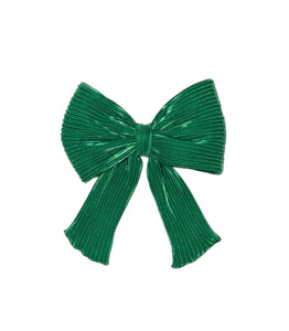 Satin green hair bow