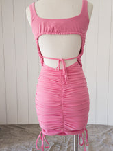 Load image into Gallery viewer, Candy pink ruched bodycon dress
